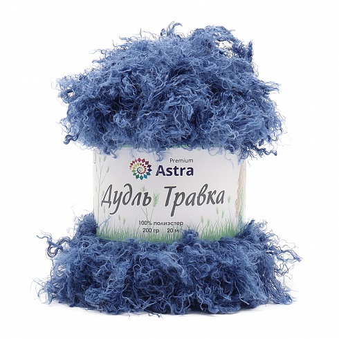 Пряжа Astra Premium 'Дудль Травка' 200гр 20м (100% полиэстер) 02 синий Астра Премиум