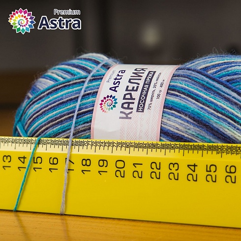 Пряжа "Карелия" носочная (Karelia sock) - 75% шерсть, 25% нейлон - 100гр. / 400м Астра Премиум