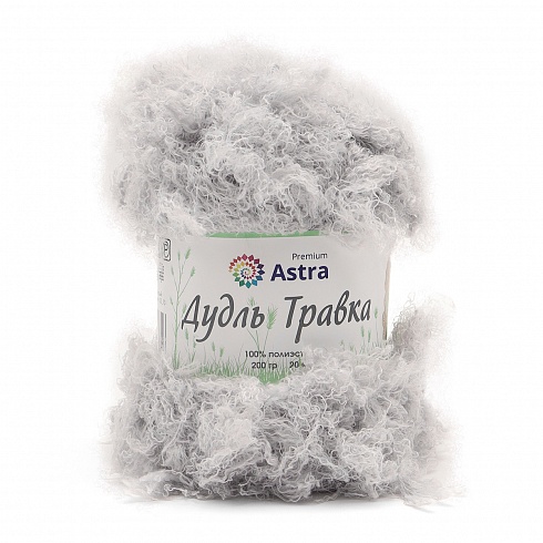 Пряжа Astra Premium 'Дудль Травка' 200гр 20м (100% полиэстер) 05 серый Астра Премиум