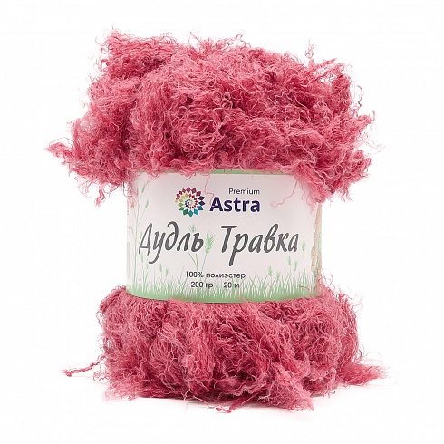 Пряжа Astra Premium 'Дудль Травка' 200гр 20м (100% полиэстер) 01 темно-коралловый Астра Премиум