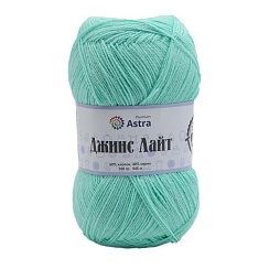 Пряжа Astra Premium 'Джинс Лайт' (Jeans Light) 100гр. 545м (60% хлопок, 40% акрил)  06 мятный Астра Премиум