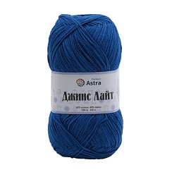 Пряжа Astra Premium 'Джинс Лайт' (Jeans Light) 100гр. 545м (60% хлопок, 40% акрил)  14 синий Астра Премиум