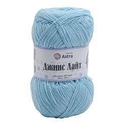 Пряжа Astra Premium 'Джинс Лайт' (Jeans Light) 100гр. 545м (60% хлопок, 40% акрил)  07 голубой Астра Премиум