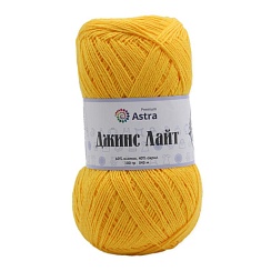 Пряжа Astra Premium 'Джинс Лайт' (Jeans Light) 100гр. 545м (60% хлопок, 40% акрил)  11 желтый Астра Премиум