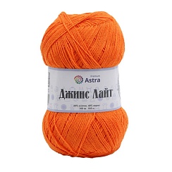 Пряжа Astra Premium 'Джинс Лайт' (Jeans Light) 100гр. 545м (60% хлопок, 40% акрил)  12 оранжевый Астра Премиум