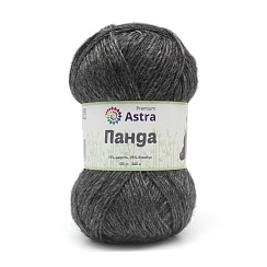 Пряжа "Панда" (Panda) - 75% шерсть, 25% бамбук - 100гр. / 240м черный Астра Премиум