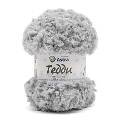 Пряжа Astra Premium 'Тедди Букле' 150гр 35м (100% полиэстер) 01 серый Астра Премиум